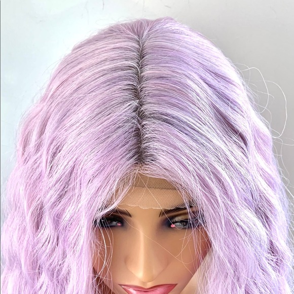 Gorgeous Lilac Pearl Loose Wave Premium Fiber Lace Front Wig - Picture 3 of 15